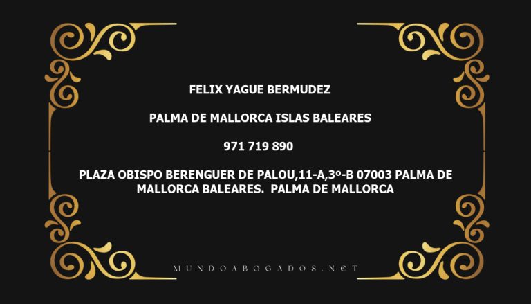 abogado Felix Yague Bermudez en la localidad de Palma de Mallorca