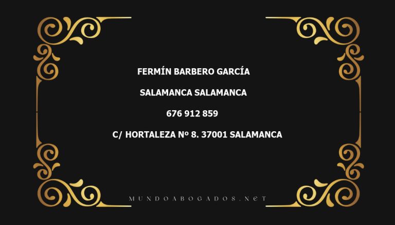 abogado Fermín Barbero García en la localidad de Salamanca