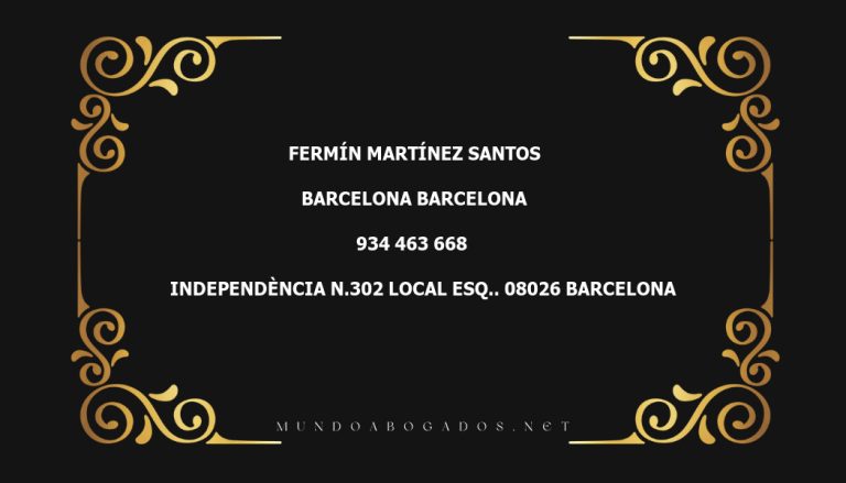 abogado Fermín Martínez Santos en la localidad de Barcelona