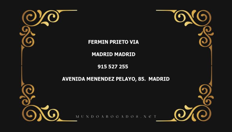 abogado Fermin Prieto Via en la localidad de Madrid