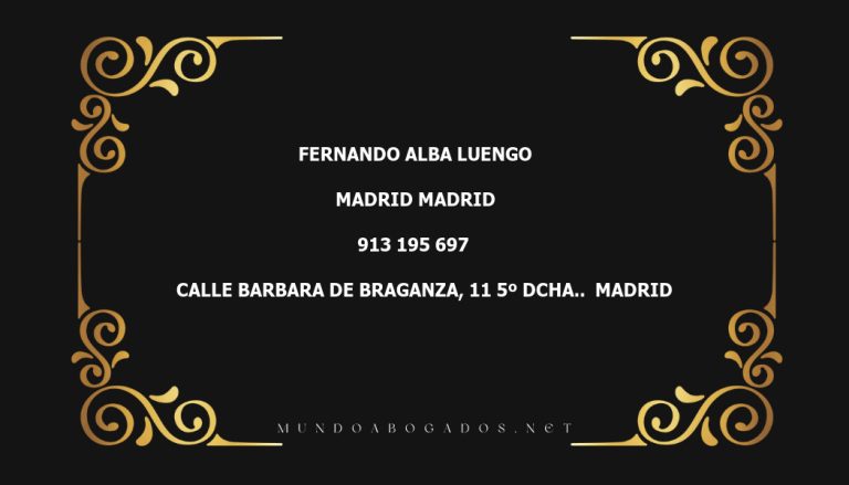 abogado Fernando Alba Luengo en la localidad de Madrid