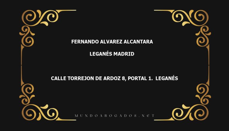 abogado Fernando Alvarez Alcantara en la localidad de Leganés