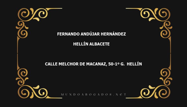 abogado Fernando Andújar Hernández en la localidad de Hellín