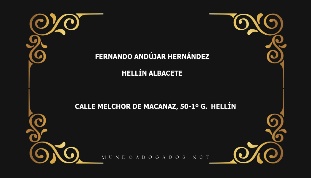 abogado Fernando Andújar Hernández en la localidad de Hellín