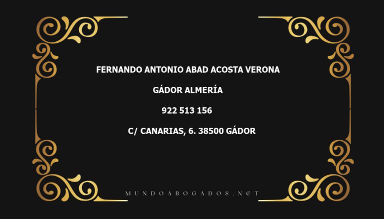 abogado Fernando Antonio Abad Acosta Verona en la localidad de Gádor