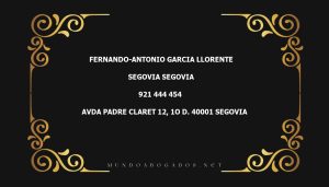 abogado Fernando-Antonio Garcia Llorente en la localidad de Segovia