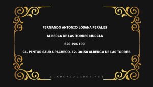 abogado Fernando Antonio Losana Perales en la localidad de Alberca de Las Torres