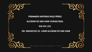 abogado Fernando Antonio Ruiz Pérez en la localidad de Alcázar de San Juan