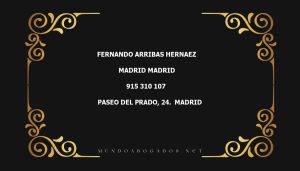 abogado Fernando Arribas Hernaez en la localidad de Madrid