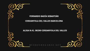 abogado Fernando Badía Sebastián en la localidad de Cerdanyola del Valles