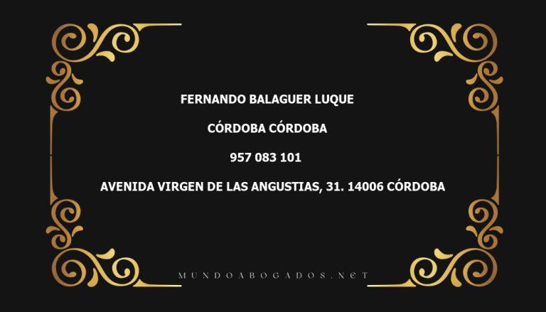 abogado Fernando Balaguer Luque en la localidad de Córdoba