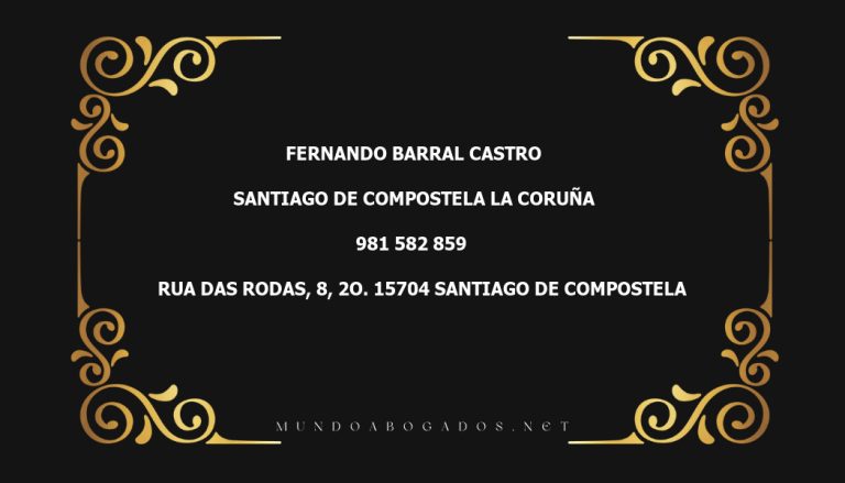 abogado Fernando Barral Castro en la localidad de Santiago de Compostela