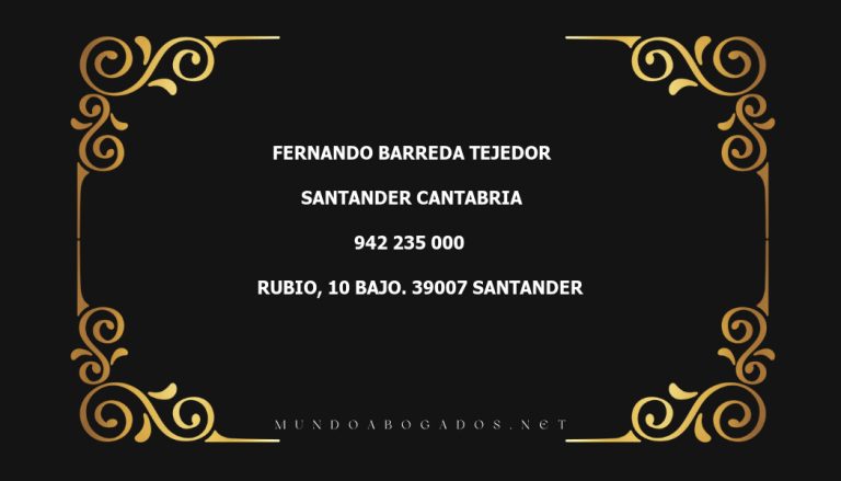 abogado Fernando Barreda Tejedor en la localidad de Santander