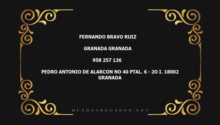 abogado Fernando Bravo Ruiz en la localidad de Granada