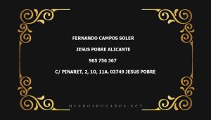 abogado Fernando Campos Soler en la localidad de Jesus Pobre