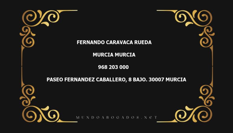 abogado Fernando Caravaca Rueda en la localidad de Murcia