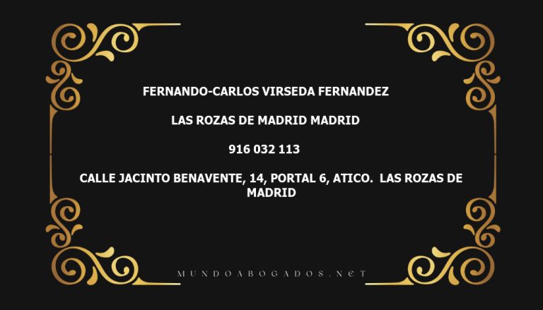 abogado Fernando-Carlos Virseda Fernandez en la localidad de Las Rozas de Madrid