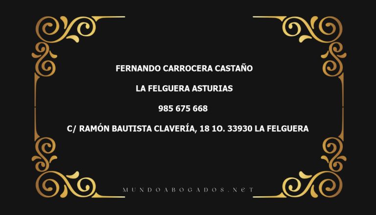 abogado Fernando Carrocera Castaño en la localidad de La Felguera