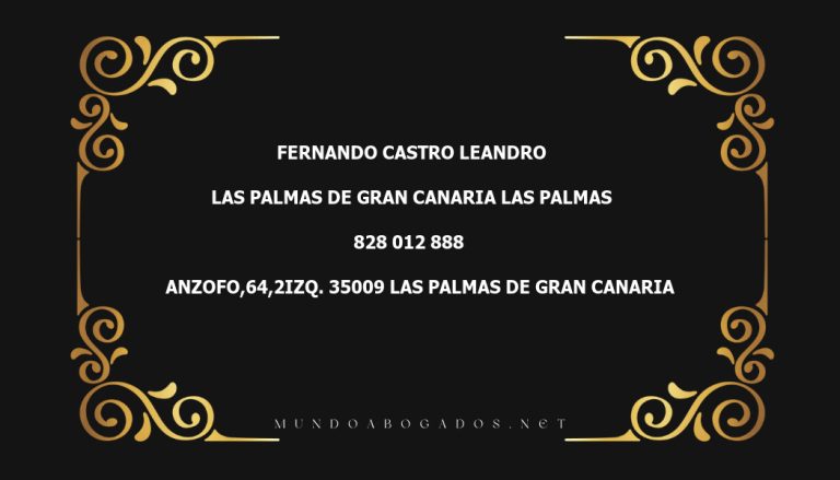 abogado Fernando Castro Leandro en la localidad de Las Palmas de Gran Canaria