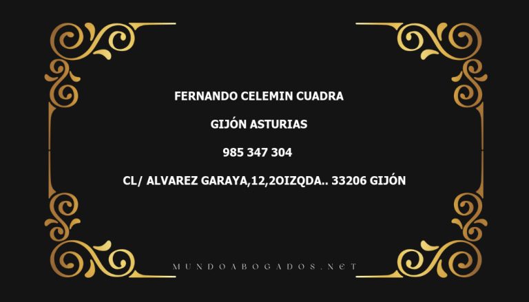 abogado Fernando Celemin Cuadra en la localidad de Gijón