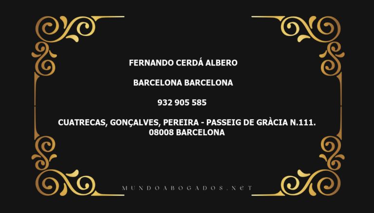 abogado Fernando Cerdá Albero en la localidad de Barcelona