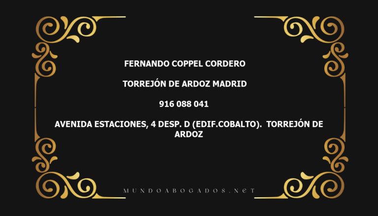 abogado Fernando Coppel Cordero en la localidad de Torrejón de Ardoz