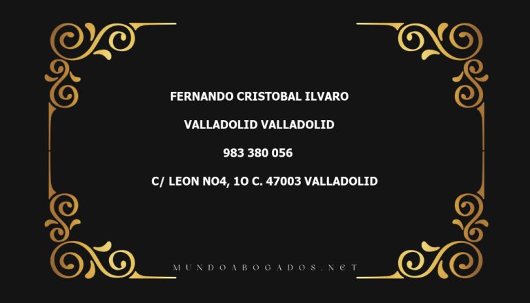 abogado Fernando Cristobal Ilvaro en la localidad de Valladolid