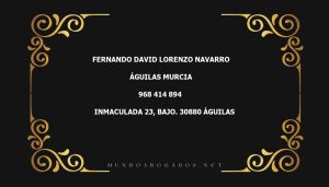 abogado Fernando David Lorenzo Navarro en la localidad de Águilas