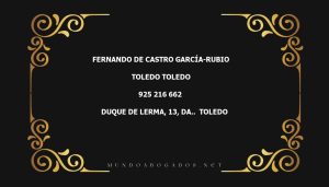 abogado Fernando De Castro García-Rubio en la localidad de Toledo