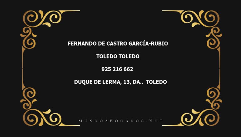 abogado Fernando De Castro García-Rubio en la localidad de Toledo