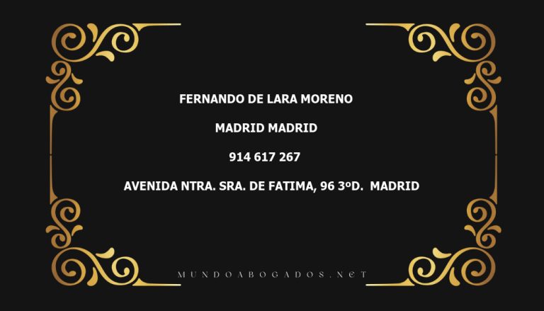 abogado Fernando De Lara Moreno en la localidad de Madrid