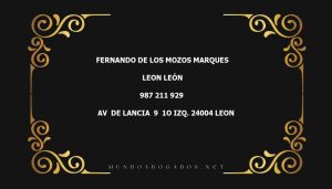 abogado Fernando De Los Mozos Marques en la localidad de Leon