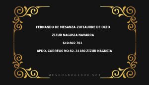 abogado Fernando De Mesanza-Zufiaurre De Ocio en la localidad de Zizur Nagusia