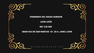 abogado Fernando Del Riego Gordon en la localidad de Leon