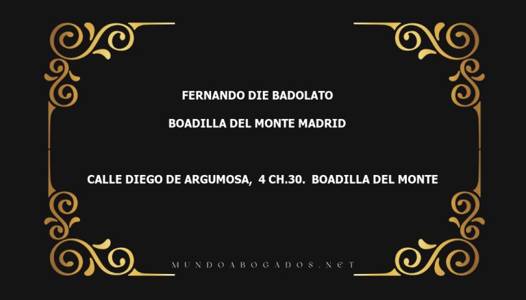 abogado Fernando Die Badolato en la localidad de Boadilla del Monte