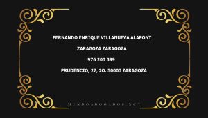 abogado Fernando Enrique Villanueva Alapont en la localidad de Zaragoza