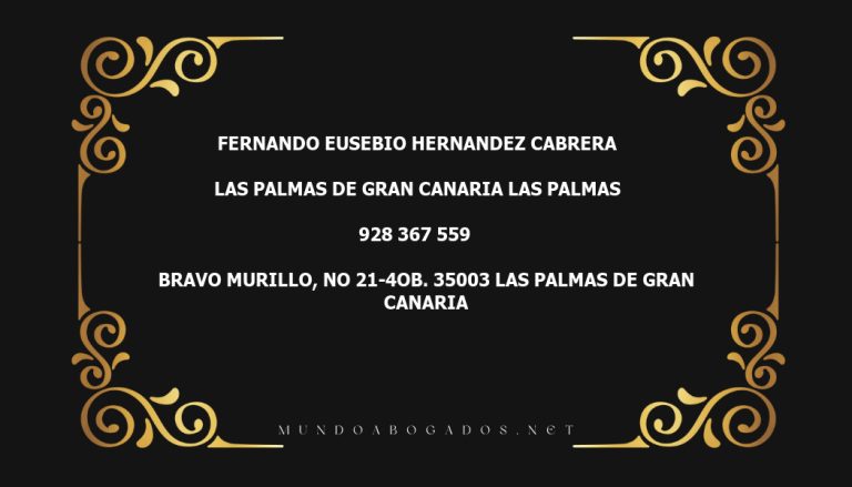 abogado Fernando Eusebio Hernandez Cabrera en la localidad de Las Palmas de Gran Canaria