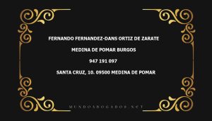 abogado Fernando Fernandez-Dans Ortiz De Zarate en la localidad de Medina de Pomar