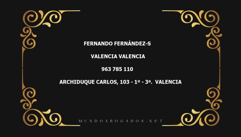 abogado Fernando Fernández-S en la localidad de Valencia