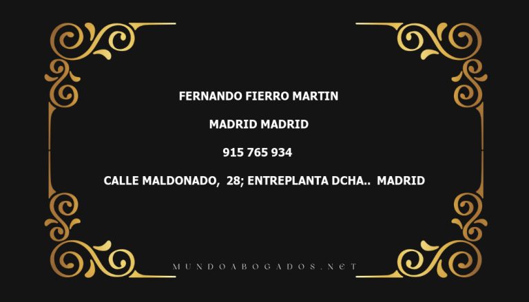 abogado Fernando Fierro Martin en la localidad de Madrid