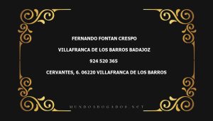 abogado Fernando Fontan Crespo en la localidad de Villafranca de los Barros