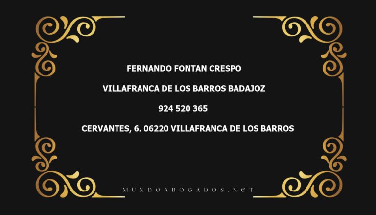 abogado Fernando Fontan Crespo en la localidad de Villafranca de los Barros