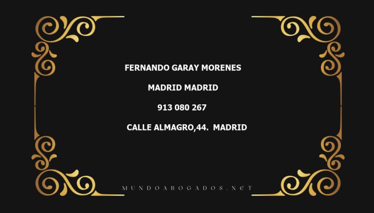 abogado Fernando Garay Morenes en la localidad de Madrid