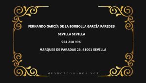 abogado Fernando García De La Borbolla García Paredes en la localidad de Sevilla