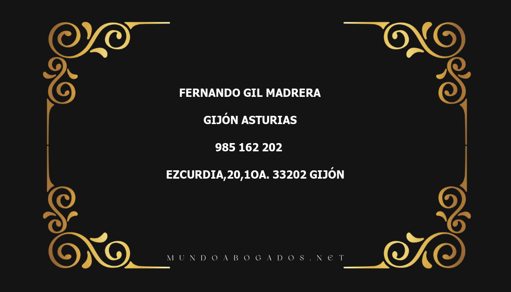 abogado Fernando Gil Madrera en la localidad de Gijón