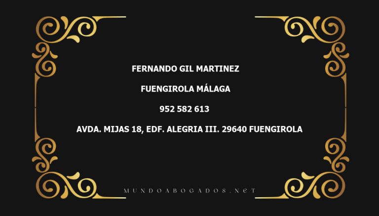 abogado Fernando Gil Martinez en la localidad de Fuengirola