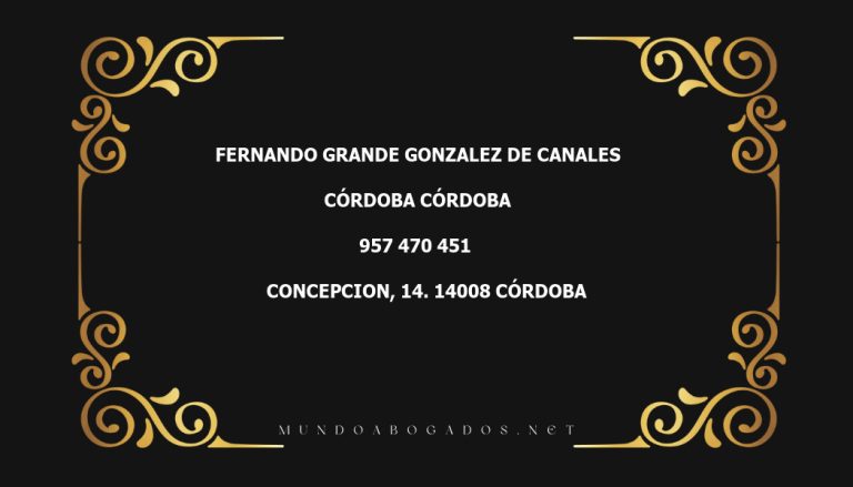 abogado Fernando Grande Gonzalez De Canales en la localidad de Córdoba