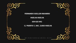 abogado Fernando Guillen Navarro en la localidad de Huelva