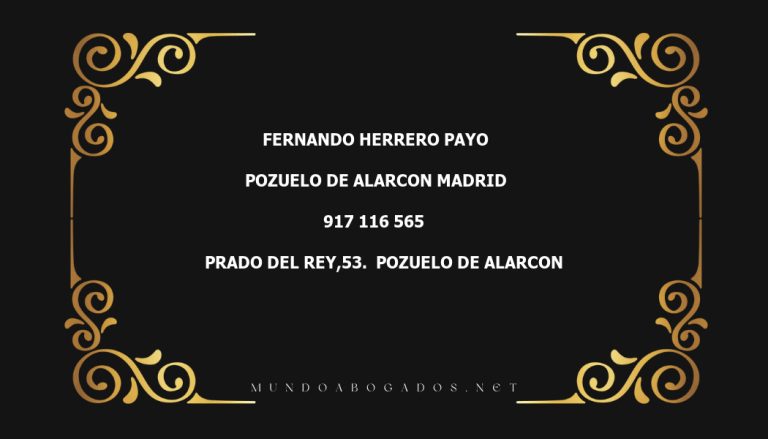 abogado Fernando Herrero Payo en la localidad de Pozuelo de Alarcon