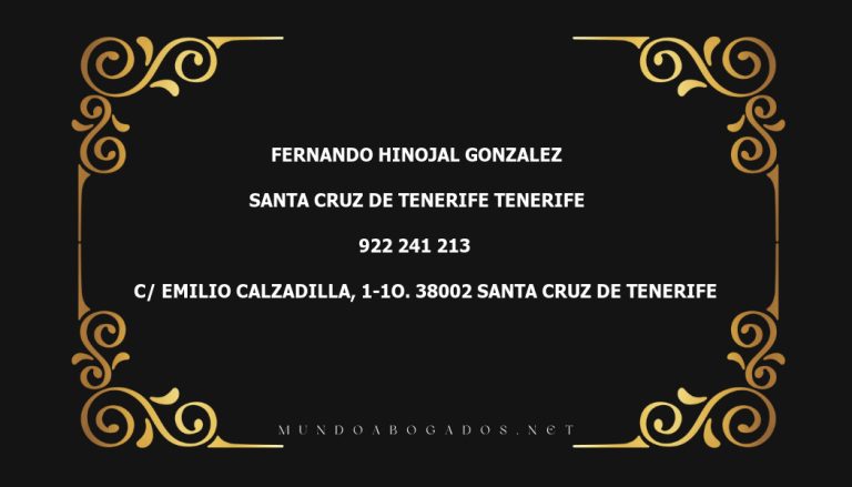 abogado Fernando Hinojal Gonzalez en la localidad de Santa Cruz de Tenerife